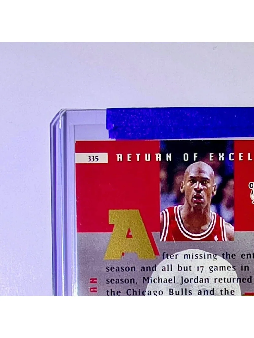 Michael Jordan 1995-96 Upper Deck Return of Excellence #335 Card Chicago Bulls